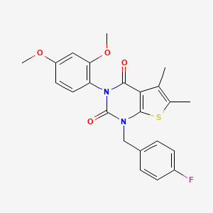 molecular formula C23H21FN2O4S B11449120 3-(2,4-dimethoxyphenyl)-1-(4-fluorobenzyl)-5,6-dimethylthieno[2,3-d]pyrimidine-2,4(1H,3H)-dione 