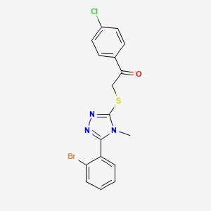 2-{[5-(2-bromophenyl)-4-methyl-4H-1,2,4-triazol-3-yl]sulfanyl}-1-(4-chlorophenyl)ethanone