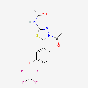 N-{4-acetyl-5-[3-(1,1,2,2-tetrafluoroethoxy)phenyl]-4,5-dihydro-1,3,4-thiadiazol-2-yl}acetamide