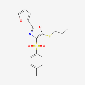 2-(Furan-2-yl)-4-[(4-methylphenyl)sulfonyl]-5-(propylsulfanyl)-1,3-oxazole