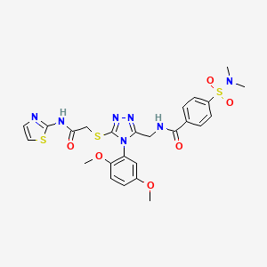 N-((4-(2,5-dimethoxyphenyl)-5-((2-oxo-2-(thiazol-2-ylamino)ethyl)thio)-4H-1,2,4-triazol-3-yl)methyl)-4-(N,N-dimethylsulfamoyl)benzamide