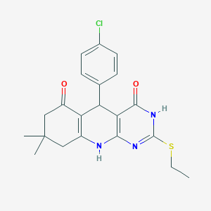 5-(4-chlorophenyl)-2-(ethylsulfanyl)-8,8-dimethyl-5,8,9,10-tetrahydropyrimido[4,5-b]quinoline-4,6(3H,7H)-dione