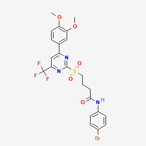 N-(4-bromophenyl)-4-{[4-(3,4-dimethoxyphenyl)-6-(trifluoromethyl)pyrimidin-2-yl]sulfonyl}butanamide