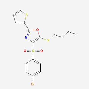 4-((4-Bromophenyl)sulfonyl)-5-(butylthio)-2-(thiophen-2-yl)oxazole