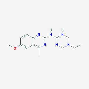 N-(5-ethyl-1,4,5,6-tetrahydro-1,3,5-triazin-2-yl)-6-methoxy-4-methylquinazolin-2-amine