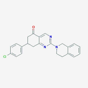 molecular formula C23H20ClN3O B11449257 7-(4-chlorophenyl)-2-(3,4-dihydroisoquinolin-2(1H)-yl)-7,8-dihydroquinazolin-5(6H)-one 