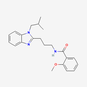 molecular formula C22H27N3O2 B11449264 2-methoxy-N-{3-[1-(2-methylpropyl)-1H-benzimidazol-2-yl]propyl}benzamide 