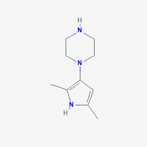 molecular formula C₁₀H₁₇N₃ B1144927 1-(2,5-Dimethyl-1H-pyrrol-3-yl)piperazine CAS No. 1509180-60-2