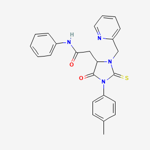 2-[1-(4-methylphenyl)-5-oxo-3-(pyridin-2-ylmethyl)-2-thioxoimidazolidin-4-yl]-N-phenylacetamide