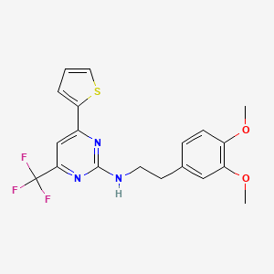 N-[2-(3,4-dimethoxyphenyl)ethyl]-4-(thiophen-2-yl)-6-(trifluoromethyl)pyrimidin-2-amine