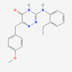 molecular formula C19H20N4O2 B11449359 3-[(2-Ethylphenyl)amino]-6-(4-methoxybenzyl)-1,2,4-triazin-5-ol 