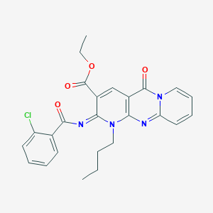 ethyl 7-butyl-6-(2-chlorobenzoyl)imino-2-oxo-1,7,9-triazatricyclo[8.4.0.03,8]tetradeca-3(8),4,9,11,13-pentaene-5-carboxylate