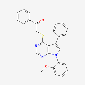 2-{[7-(2-methoxyphenyl)-5-phenyl-7H-pyrrolo[2,3-d]pyrimidin-4-yl]sulfanyl}-1-phenylethanone