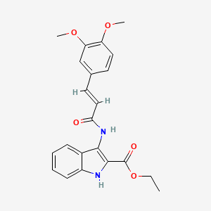 ethyl 3-{[(2E)-3-(3,4-dimethoxyphenyl)prop-2-enoyl]amino}-1H-indole-2-carboxylate