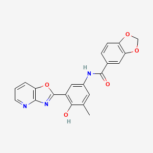 N-[4-hydroxy-3-methyl-5-([1,3]oxazolo[4,5-b]pyridin-2-yl)phenyl]-1,3-benzodioxole-5-carboxamide