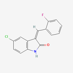 (3Z)-5-chloro-3-[(2-fluorophenyl)methylidene]-2,3-dihydro-1H-indol-2-one