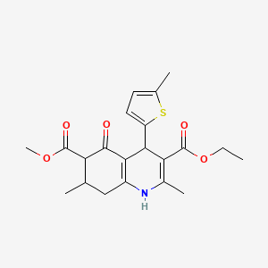 3-Ethyl 6-methyl 2,7-dimethyl-4-(5-methylthiophen-2-yl)-5-oxo-1,4,5,6,7,8-hexahydroquinoline-3,6-dicarboxylate