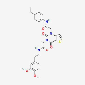 molecular formula C28H30N4O6S B11449482 N-(3,4-dimethoxyphenethyl)-2-(1-(2-((4-ethylphenyl)amino)-2-oxoethyl)-2,4-dioxo-1,2-dihydrothieno[3,2-d]pyrimidin-3(4H)-yl)acetamide 