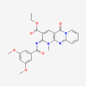 ethyl 6-(3,5-dimethoxybenzoyl)imino-7-methyl-2-oxo-1,7,9-triazatricyclo[8.4.0.03,8]tetradeca-3(8),4,9,11,13-pentaene-5-carboxylate