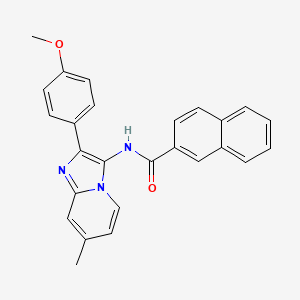 N-[2-(4-methoxyphenyl)-7-methylimidazo[1,2-a]pyridin-3-yl]naphthalene-2-carboxamide