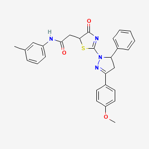 2-{2-[3-(4-methoxyphenyl)-5-phenyl-4,5-dihydro-1H-pyrazol-1-yl]-4-oxo-4,5-dihydro-1,3-thiazol-5-yl}-N-(3-methylphenyl)acetamide