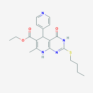 Ethyl 2-(butylsulfanyl)-7-methyl-4-oxo-5-(pyridin-4-yl)-3,4,5,8-tetrahydropyrido[2,3-d]pyrimidine-6-carboxylate