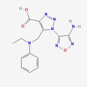 1-(4-amino-1,2,5-oxadiazol-3-yl)-5-{[ethyl(phenyl)amino]methyl}-1H-1,2,3-triazole-4-carboxylic acid