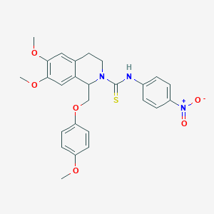 6,7-dimethoxy-1-((4-methoxyphenoxy)methyl)-N-(4-nitrophenyl)-3,4-dihydroisoquinoline-2(1H)-carbothioamide