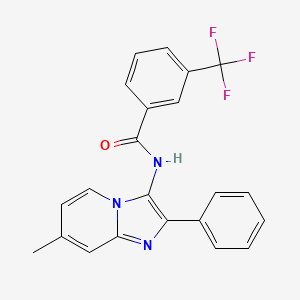 molecular formula C22H16F3N3O B11449568 N-(7-methyl-2-phenylimidazo[1,2-a]pyridin-3-yl)-3-(trifluoromethyl)benzamide 