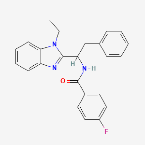 N-[1-(1-ethyl-1H-benzimidazol-2-yl)-2-phenylethyl]-4-fluorobenzamide