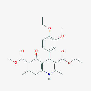 3-Ethyl 6-methyl 4-(4-ethoxy-3-methoxyphenyl)-2,7-dimethyl-5-oxo-1,4,5,6,7,8-hexahydroquinoline-3,6-dicarboxylate