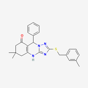 6,6-dimethyl-2-[(3-methylbenzyl)sulfanyl]-9-phenyl-5,6,7,9-tetrahydro[1,2,4]triazolo[5,1-b]quinazolin-8(4H)-one