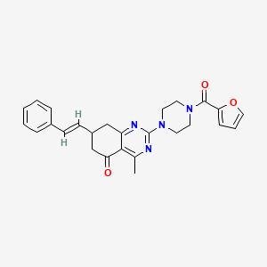 2-[4-(furan-2-ylcarbonyl)piperazin-1-yl]-4-methyl-7-[(E)-2-phenylethenyl]-7,8-dihydroquinazolin-5(6H)-one