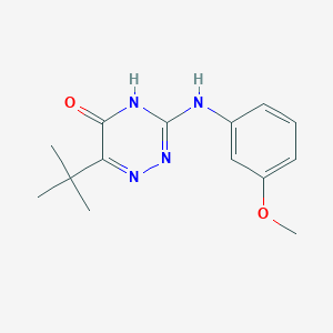 6-Tert-butyl-3-[(3-methoxyphenyl)amino]-1,2,4-triazin-5-ol