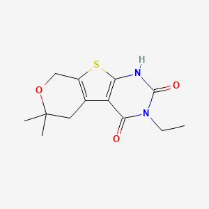 4-ethyl-12,12-dimethyl-11-oxa-8-thia-4,6-diazatricyclo[7.4.0.02,7]trideca-1(9),2(7)-diene-3,5-dione