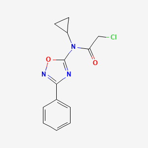 2-chloro-N-cyclopropyl-N-(3-phenyl-1,2,4-oxadiazol-5-yl)acetamide