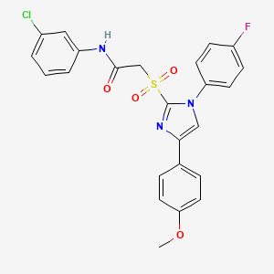 molecular formula C24H19ClFN3O4S B11449707 N-(3-chlorophenyl)-2-{[1-(4-fluorophenyl)-4-(4-methoxyphenyl)-1H-imidazol-2-yl]sulfonyl}acetamide 