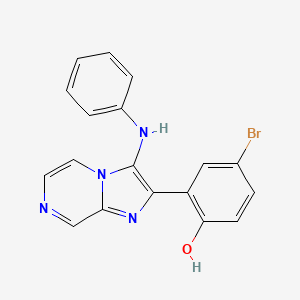 molecular formula C18H13BrN4O B11449708 4-Bromo-2-[3-(phenylamino)imidazo[1,2-a]pyrazin-2-yl]phenol 