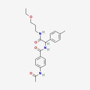 4-(acetylamino)-N-{2-[(3-ethoxypropyl)amino]-1-(4-methylphenyl)-2-oxoethyl}benzamide