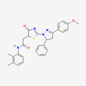 N-(2,3-dimethylphenyl)-2-{2-[3-(4-methoxyphenyl)-5-phenyl-4,5-dihydro-1H-pyrazol-1-yl]-4-oxo-4,5-dihydro-1,3-thiazol-5-yl}acetamide