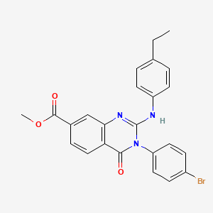 molecular formula C24H20BrN3O3 B11449740 Methyl 3-(4-bromophenyl)-2-[(4-ethylphenyl)amino]-4-oxo-3,4-dihydroquinazoline-7-carboxylate 