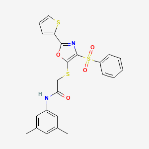 N-(3,5-dimethylphenyl)-2-{[4-(phenylsulfonyl)-2-(thiophen-2-yl)-1,3-oxazol-5-yl]sulfanyl}acetamide