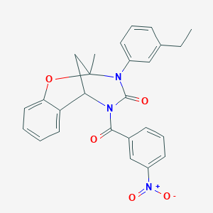 3-(3-ethylphenyl)-2-methyl-5-(3-nitrobenzoyl)-2,3,5,6-tetrahydro-4H-2,6-methano-1,3,5-benzoxadiazocin-4-one