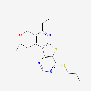 4,4-dimethyl-8-propyl-13-propylsulfanyl-5-oxa-11-thia-9,14,16-triazatetracyclo[8.7.0.02,7.012,17]heptadeca-1(10),2(7),8,12(17),13,15-hexaene