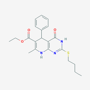 Ethyl 2-(butylsulfanyl)-7-methyl-4-oxo-5-phenyl-3,4,5,8-tetrahydropyrido[2,3-d]pyrimidine-6-carboxylate