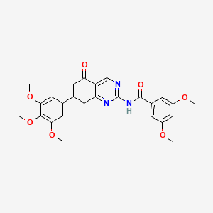 3,5-dimethoxy-N-[5-oxo-7-(3,4,5-trimethoxyphenyl)-5,6,7,8-tetrahydroquinazolin-2-yl]benzamide