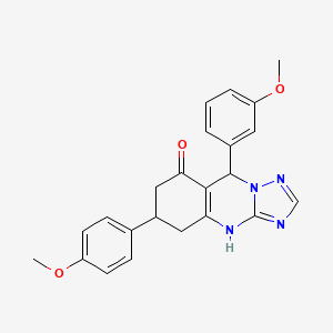 9-(3-Methoxyphenyl)-6-(4-methoxyphenyl)-5,6,7,9-tetrahydro[1,2,4]triazolo[5,1-b]quinazolin-8-ol