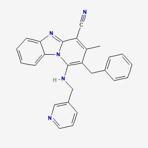 2-Benzyl-3-methyl-1-[(pyridin-3-ylmethyl)amino]pyrido[1,2-a]benzimidazole-4-carbonitrile