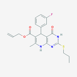 Prop-2-en-1-yl 5-(3-fluorophenyl)-7-methyl-4-oxo-2-(propylsulfanyl)-3,4,5,8-tetrahydropyrido[2,3-d]pyrimidine-6-carboxylate