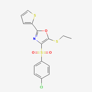 4-[(4-Chlorophenyl)sulfonyl]-5-(ethylsulfanyl)-2-(thiophen-2-yl)-1,3-oxazole